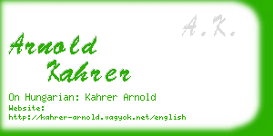 arnold kahrer business card